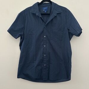 Apt 9 Premier Flex Men's Blue Shot Sleeve Dress‎ Shirt Size Large